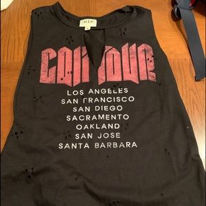 H.I.P. Clothing Black Distressed Tour Tank XS